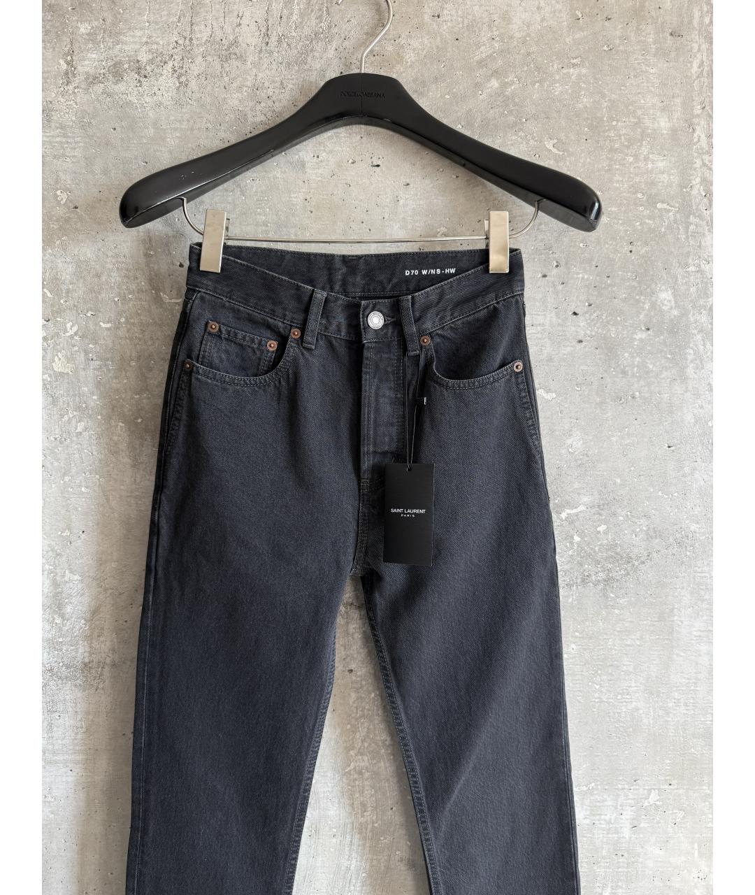 SAINT LAURENT Серые хлопковые джинсы слим, фото 5