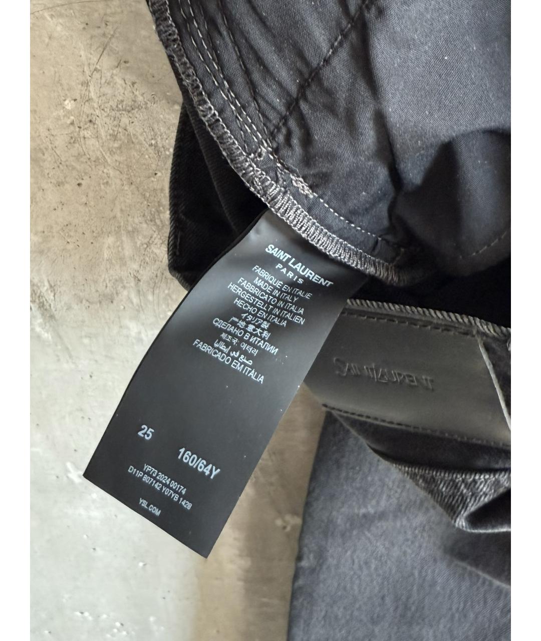 SAINT LAURENT Серые хлопковые джинсы слим, фото 7