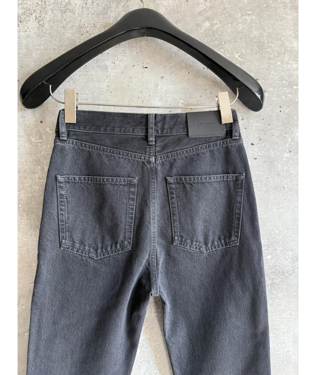 SAINT LAURENT Серые хлопковые джинсы слим, фото 3