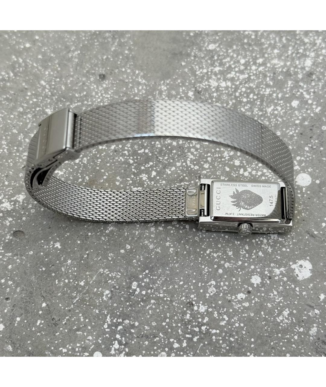 GUCCI Серебряные стеклянные часы, фото 4