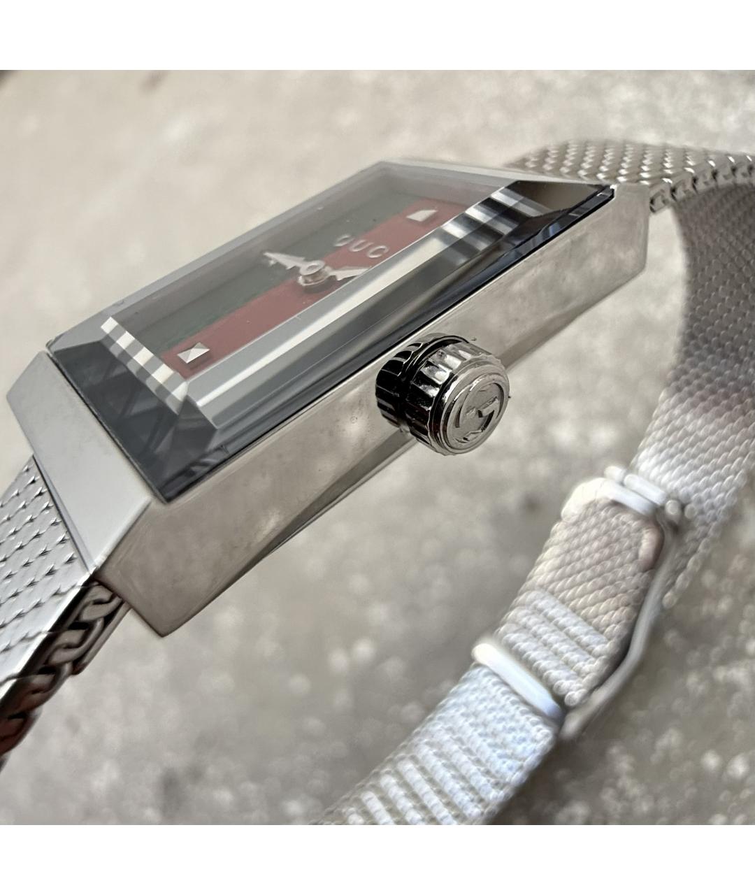 GUCCI Серебряные стеклянные часы, фото 7