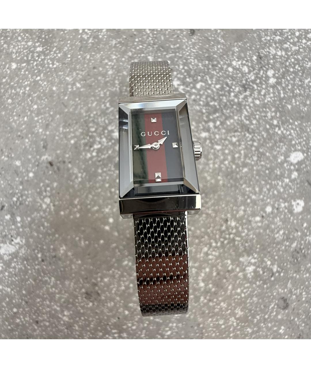 GUCCI Серебряные стеклянные часы, фото 6