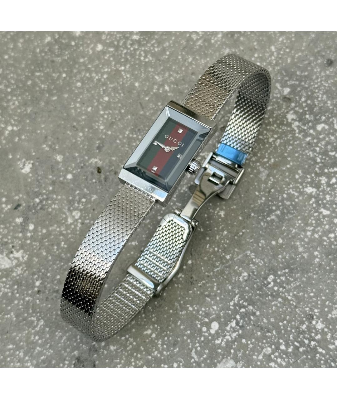 GUCCI Серебряные стеклянные часы, фото 8