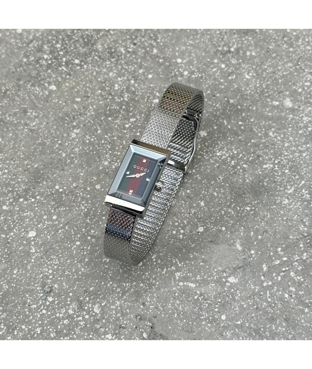 GUCCI Серебряные стеклянные часы, фото 2