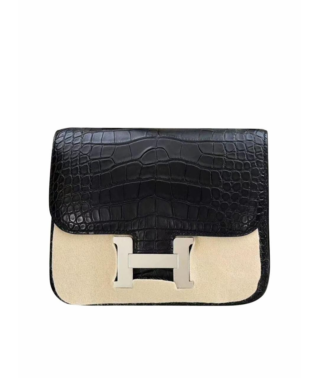 HERMES Черная кожаная сумка через плечо, фото 1