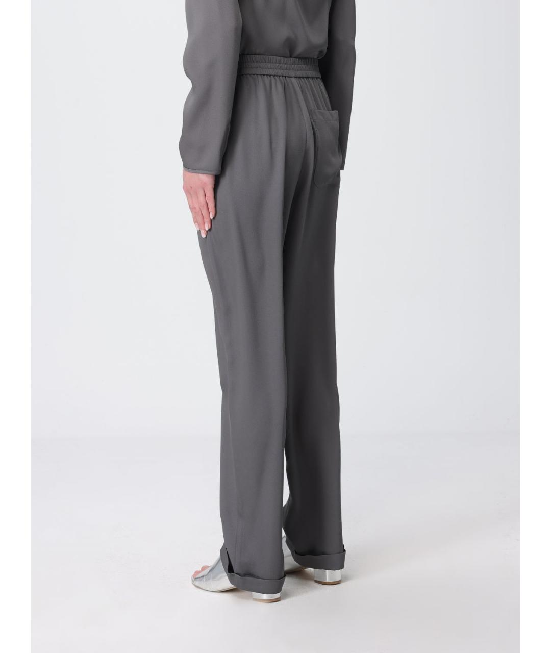 EMPORIO ARMANI Серые полиэстеровые прямые брюки, фото 3