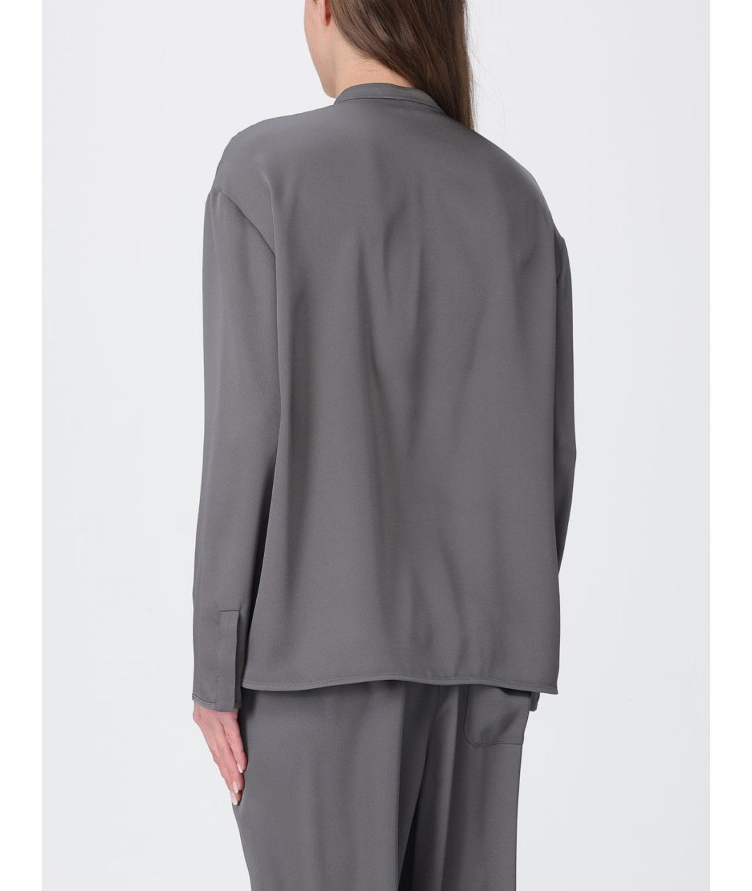 EMPORIO ARMANI Серая полиэстеровая рубашка, фото 3