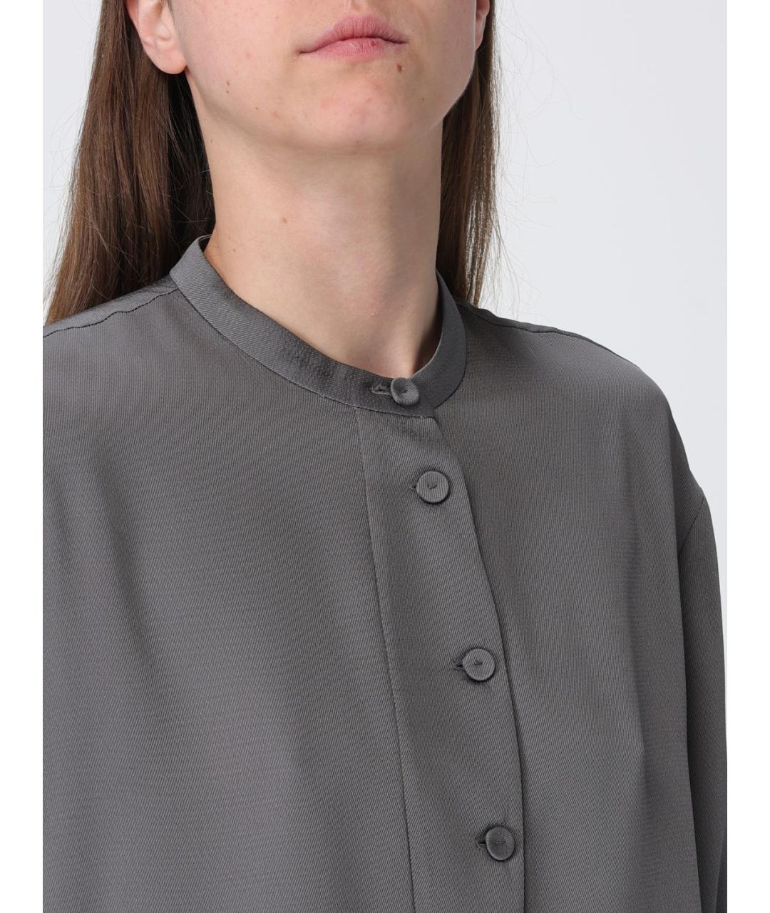 EMPORIO ARMANI Серая полиэстеровая рубашка, фото 4
