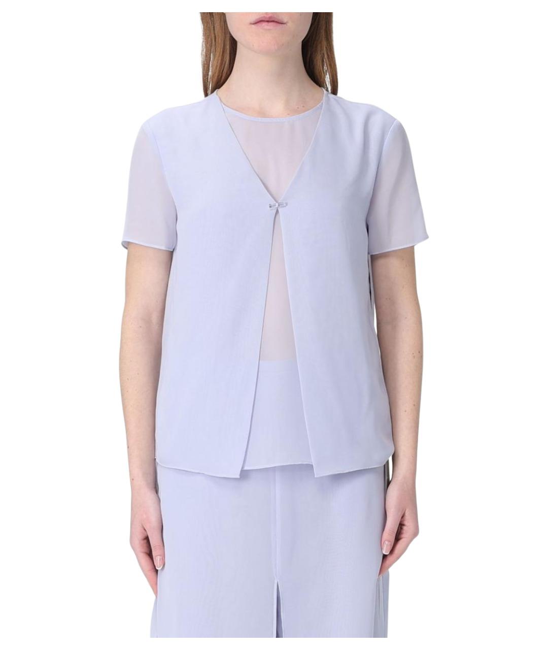 EMPORIO ARMANI Фиолетовая полиэстеровая футболка, фото 1