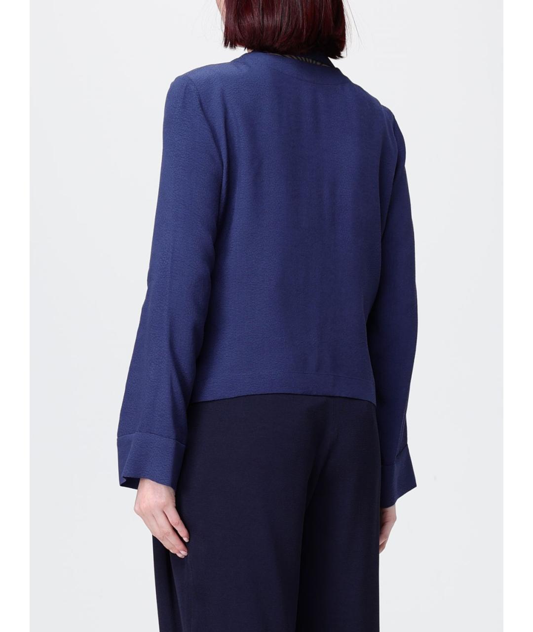 EMPORIO ARMANI Синий вискозный жакет/пиджак, фото 2