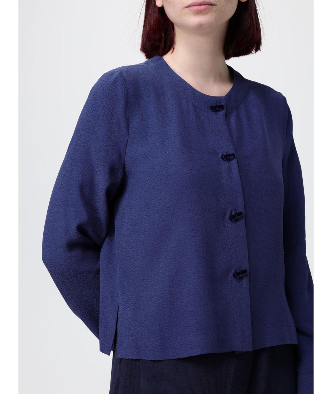 EMPORIO ARMANI Синий вискозный жакет/пиджак, фото 4