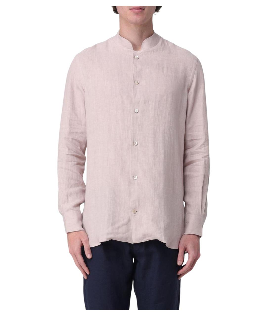 ELEVENTY Бежевая льняная кэжуал рубашка, фото 1