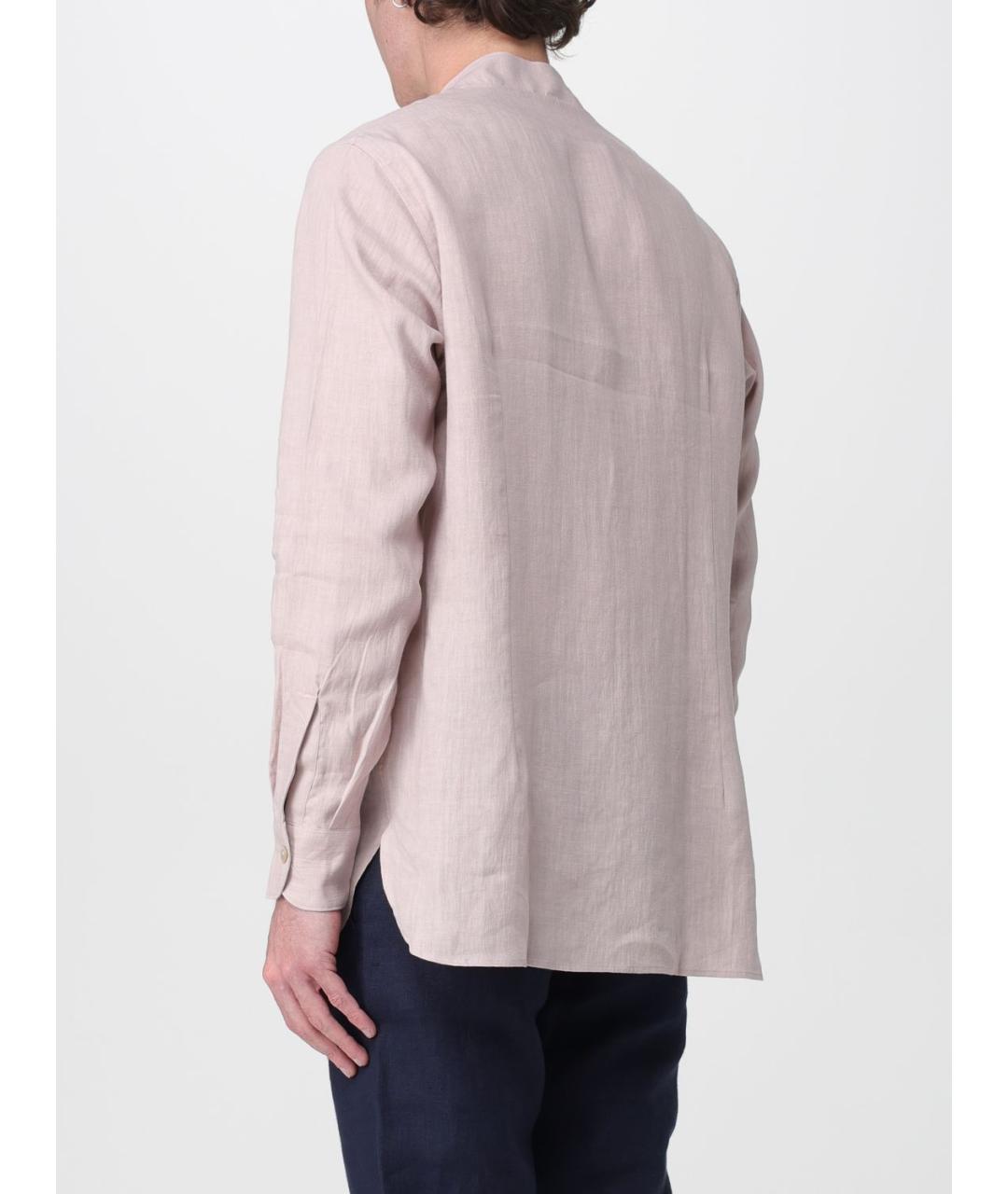 ELEVENTY Бежевая льняная кэжуал рубашка, фото 2