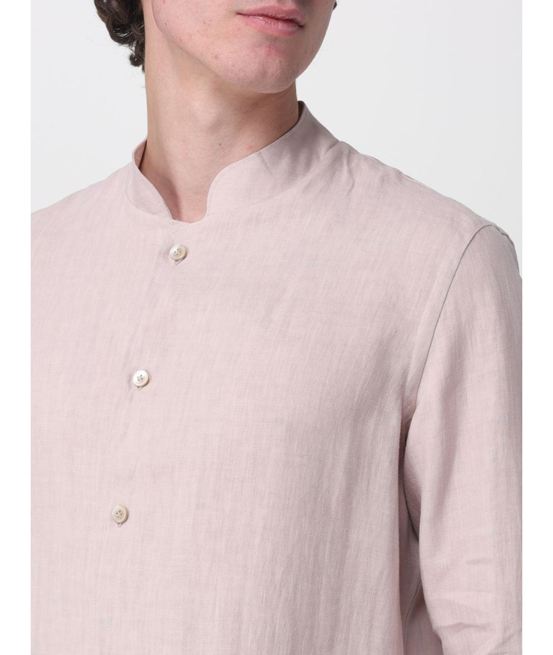 ELEVENTY Бежевая льняная кэжуал рубашка, фото 3