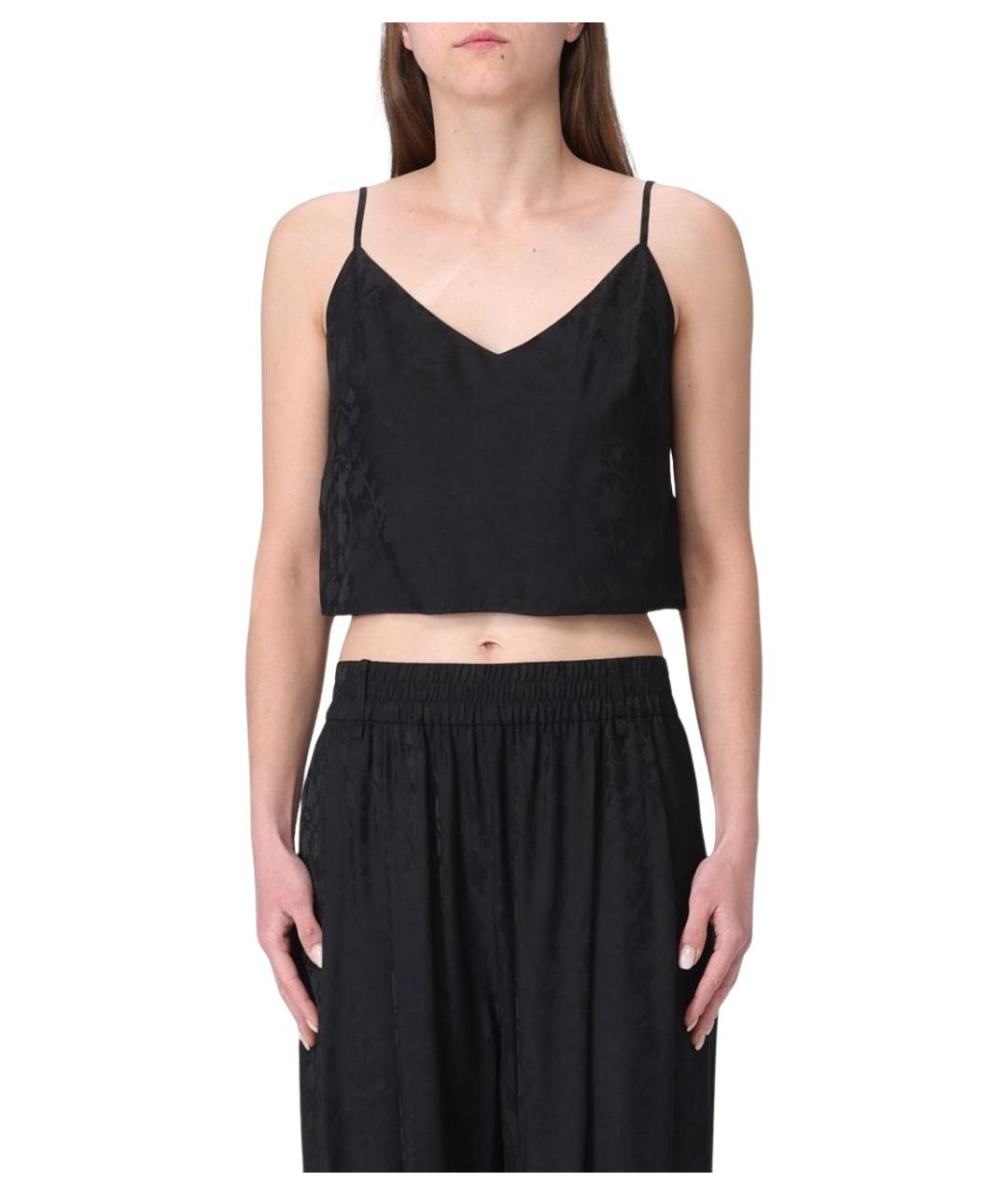 PINKO Черная вискозная майка, фото 1