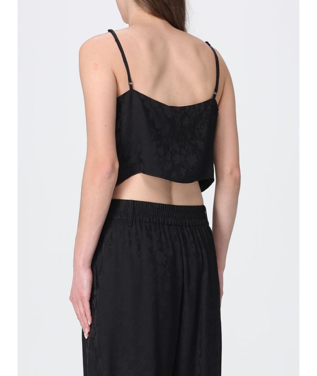 PINKO Черная вискозная майка, фото 3