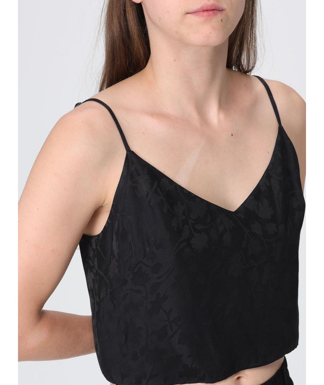 PINKO Черная вискозная майка, фото 4