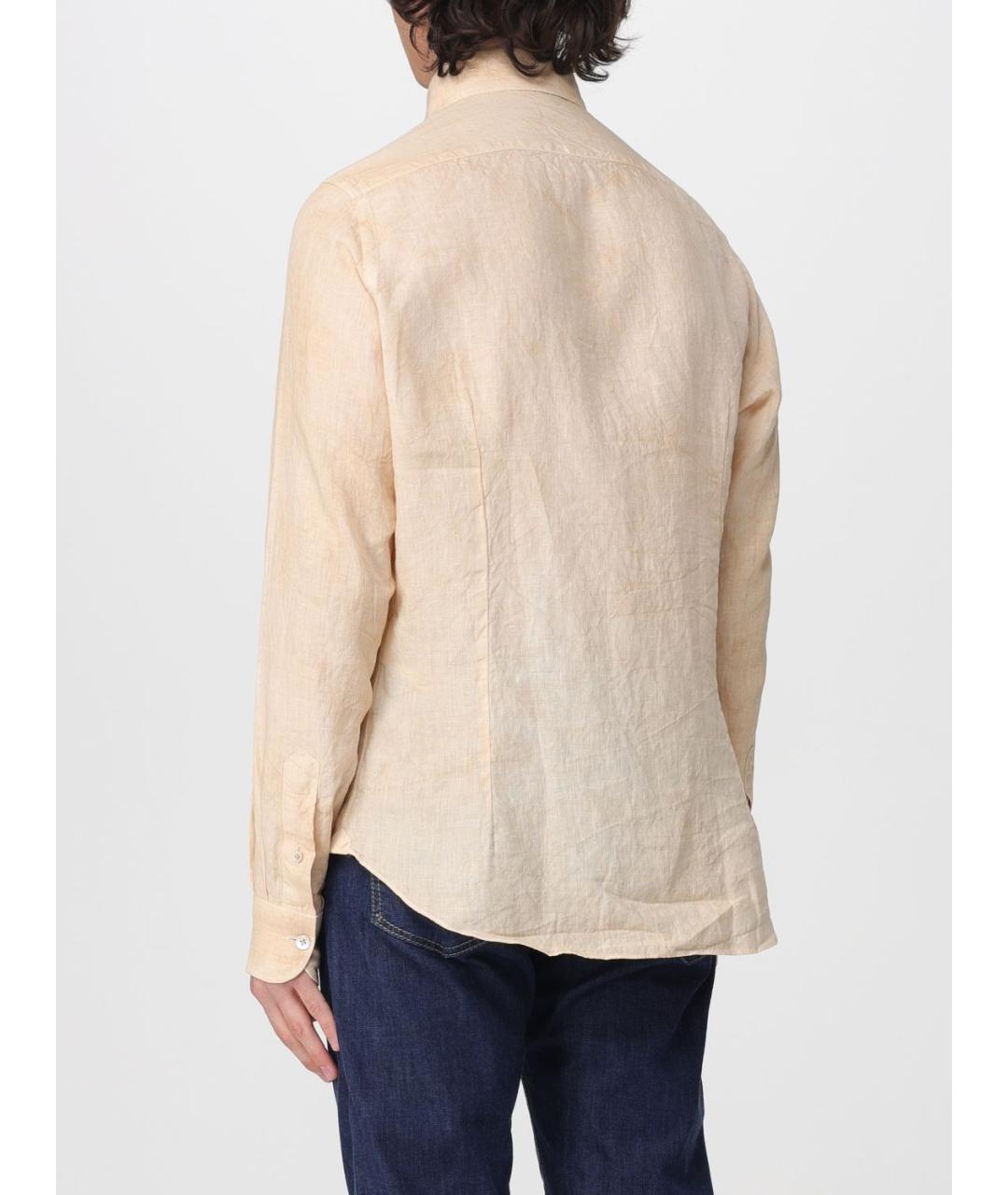 ELEVENTY Бежевая льняная кэжуал рубашка, фото 2
