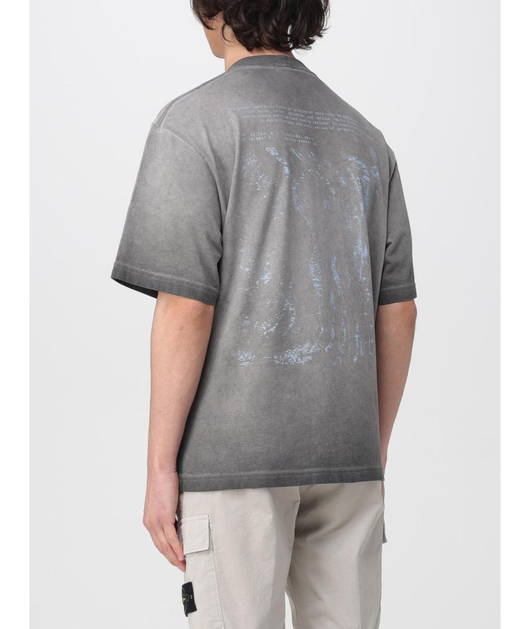 STONE ISLAND Серая хлопковая футболка, фото 3