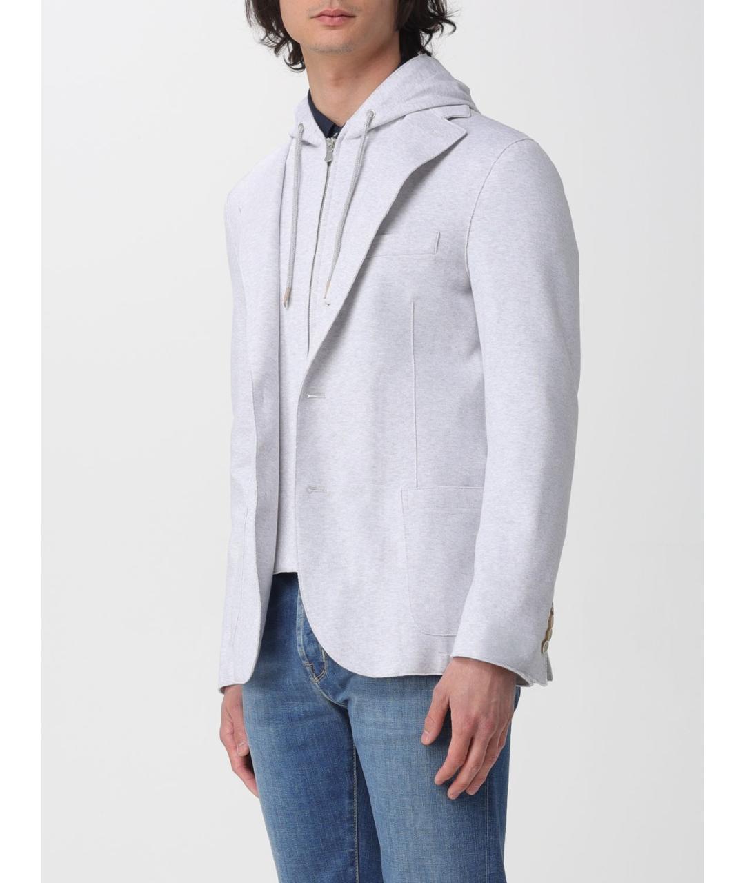 ELEVENTY Серый хлопковый пиджак, фото 3