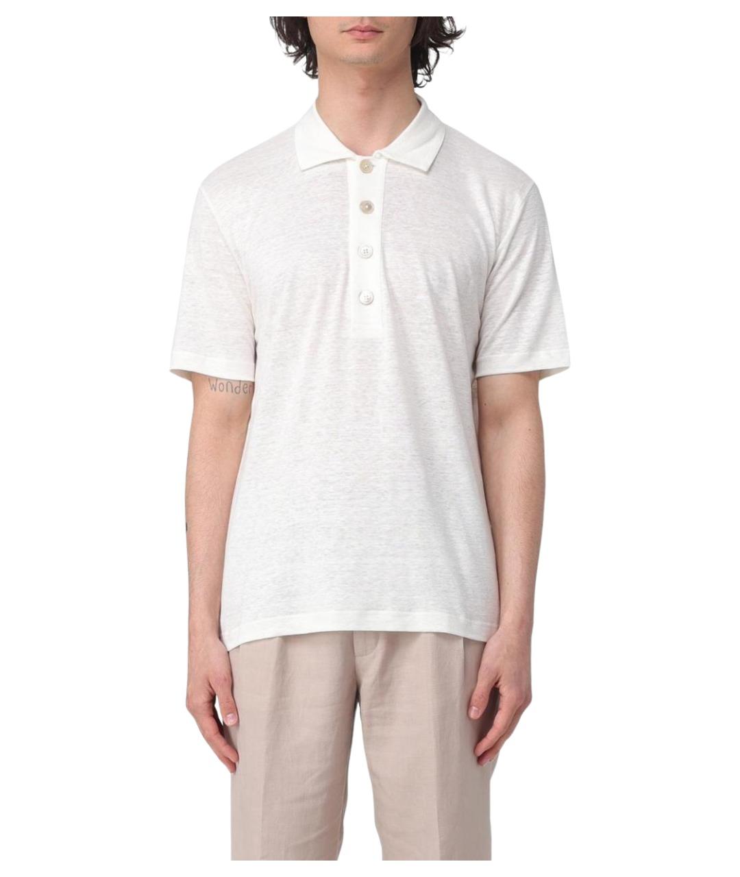 ELEVENTY Белое поло с коротким рукавом, фото 1