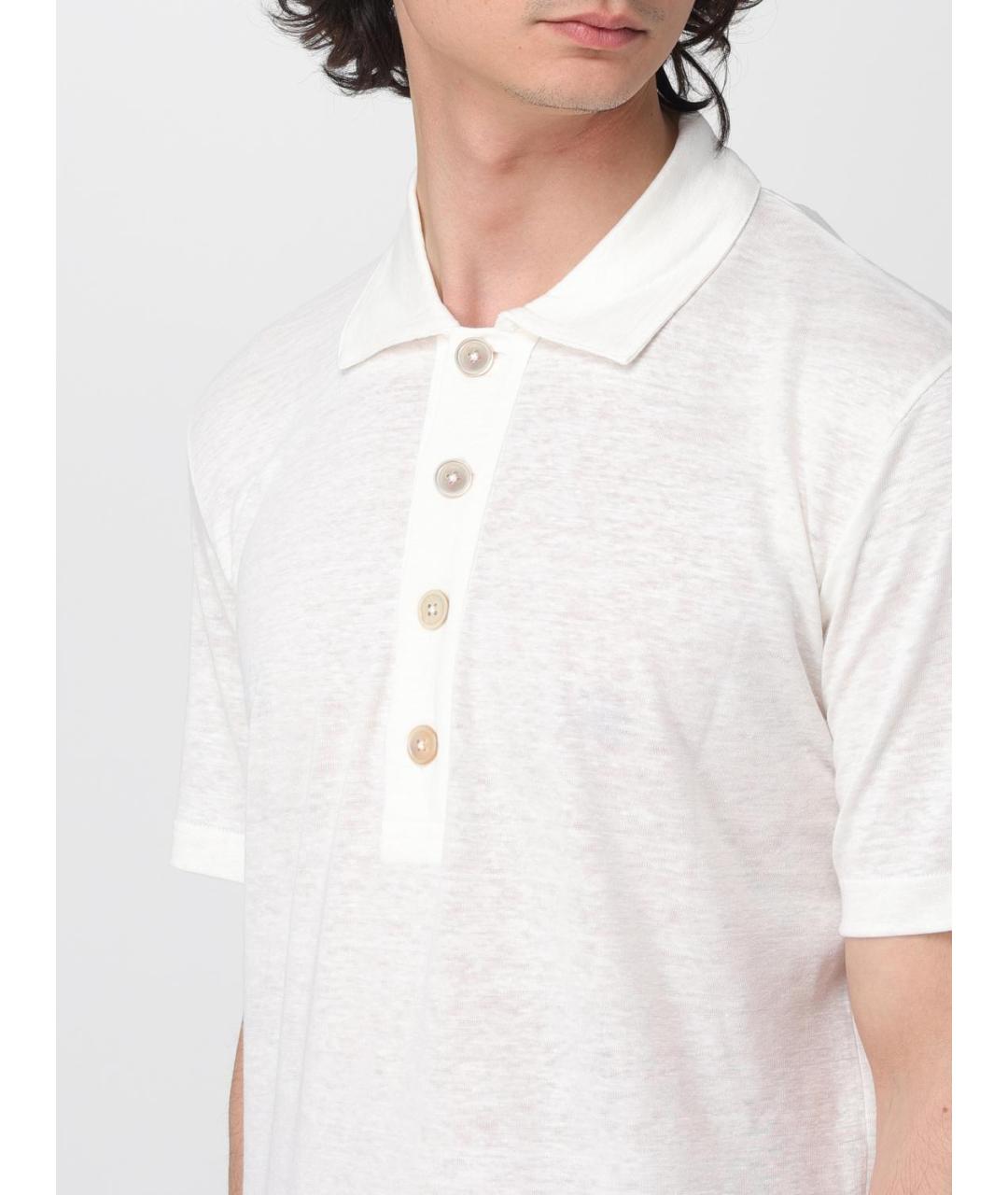 ELEVENTY Белое поло с коротким рукавом, фото 3
