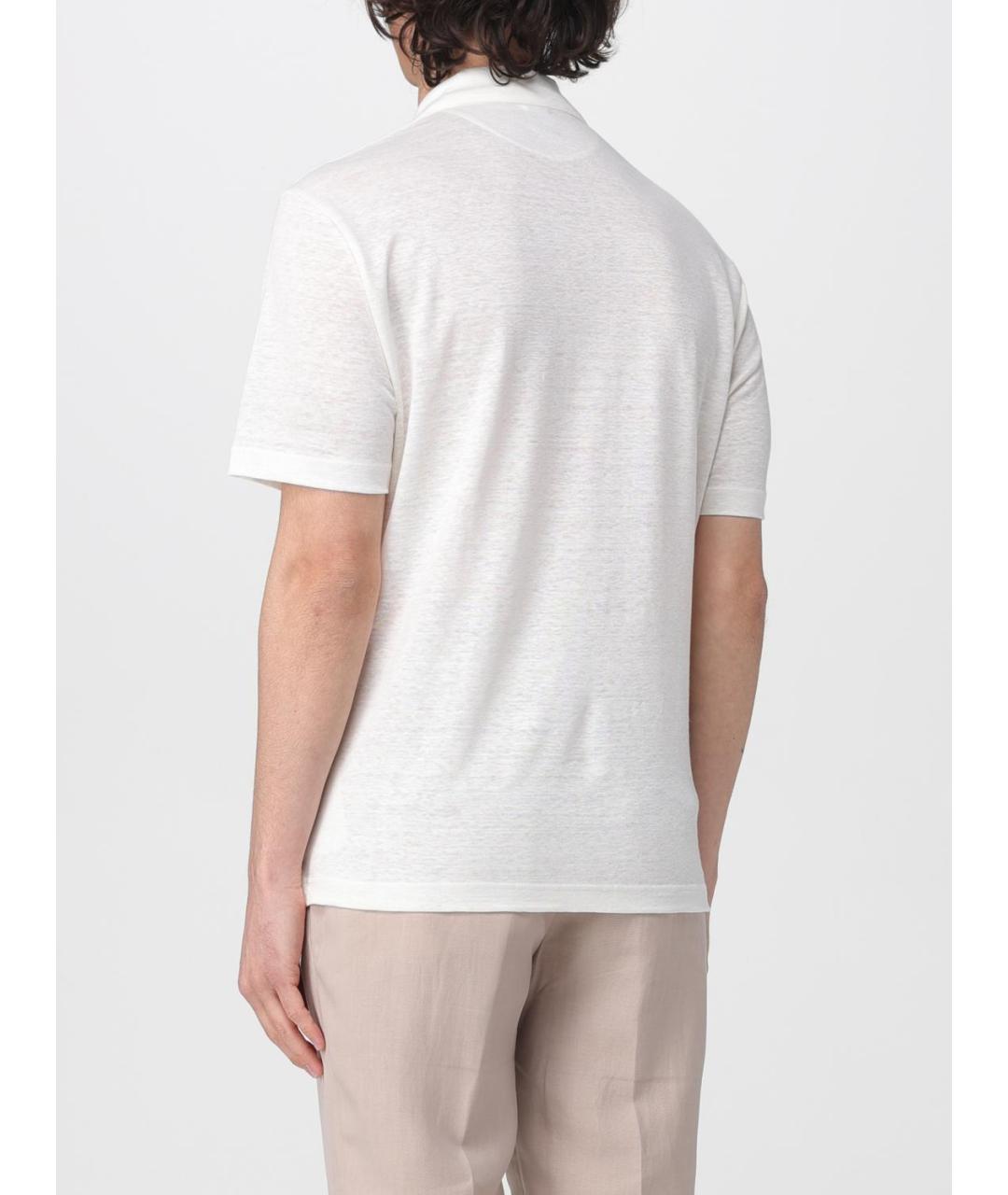 ELEVENTY Белое поло с коротким рукавом, фото 2