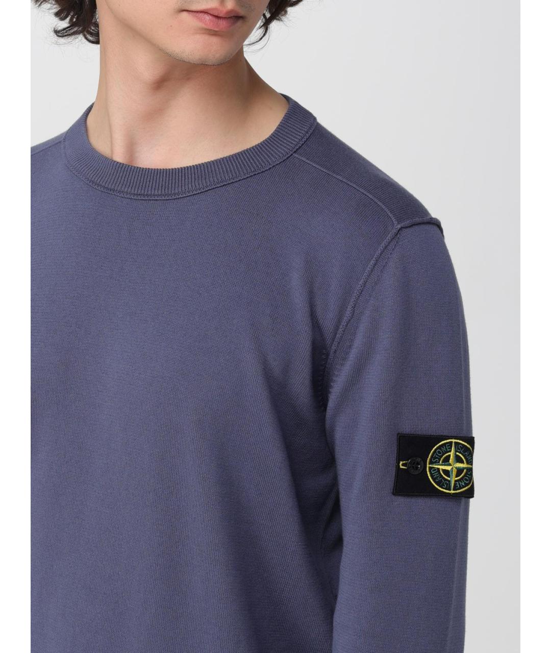 STONE ISLAND Синий хлопковый джемпер / свитер, фото 4