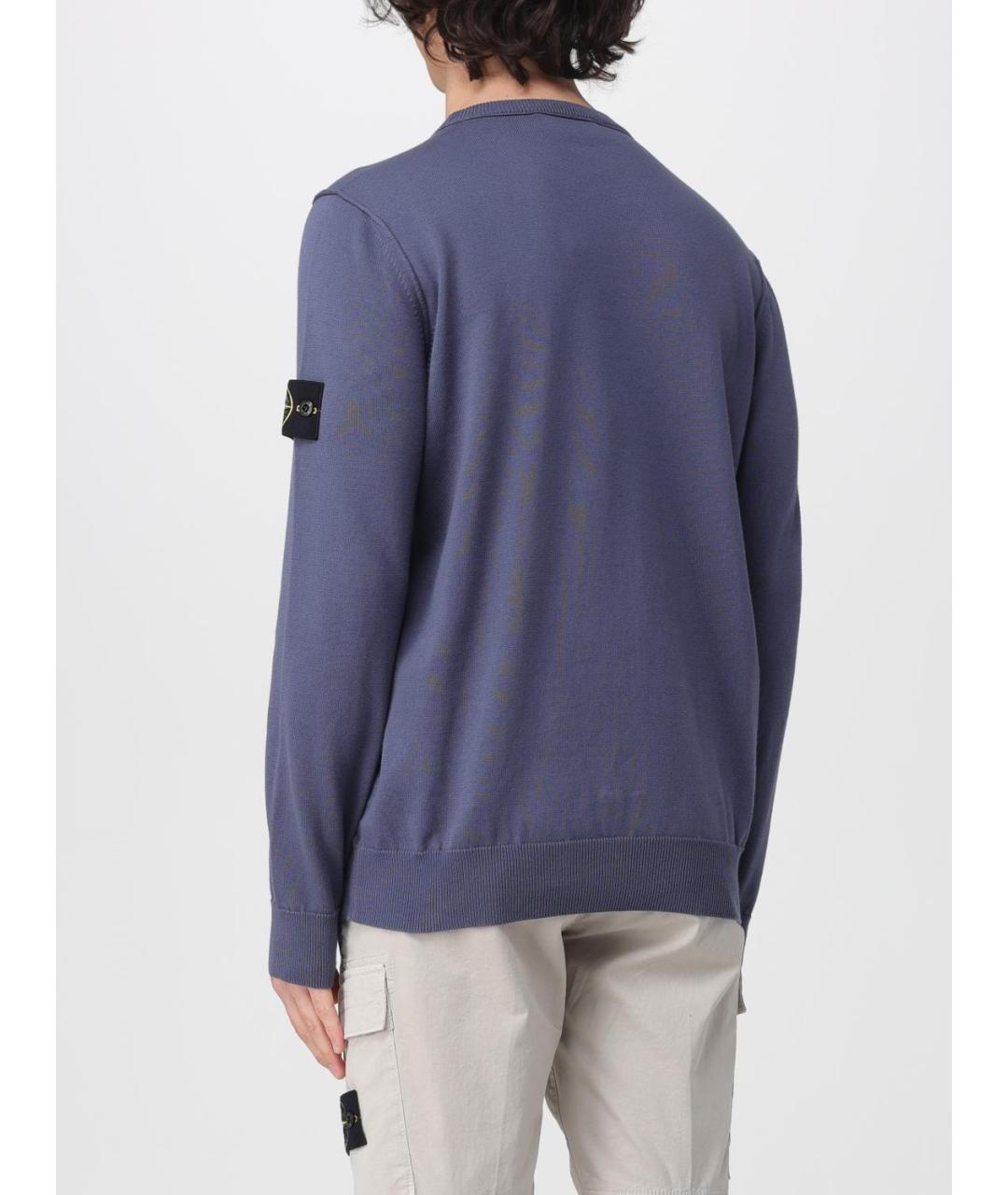 STONE ISLAND Синий хлопковый джемпер / свитер, фото 3