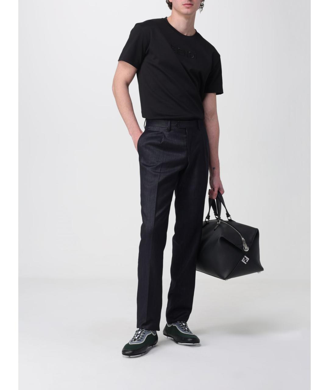 FENDI Черная хлопковая футболка, фото 3