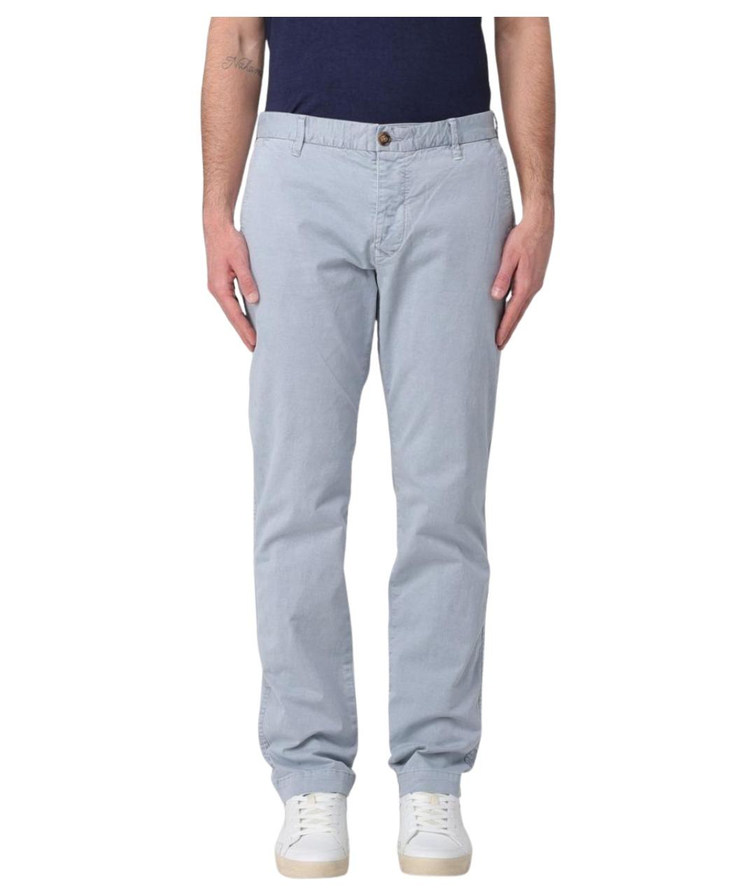 BLAUER Голубые хлопковые брюки чинос, фото 1