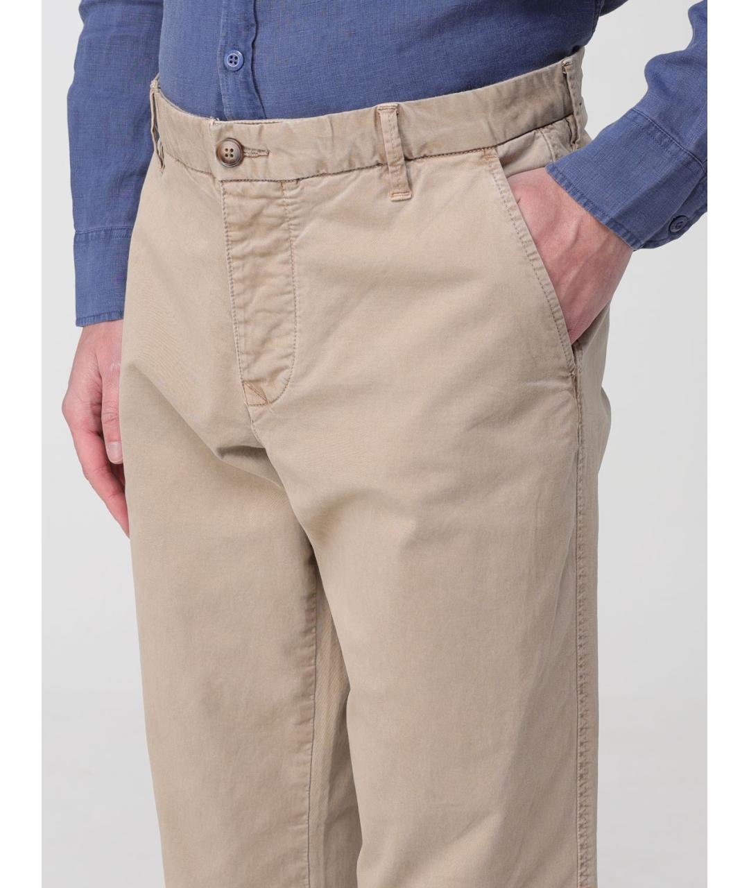BLAUER Бежевые хлопковые брюки чинос, фото 3