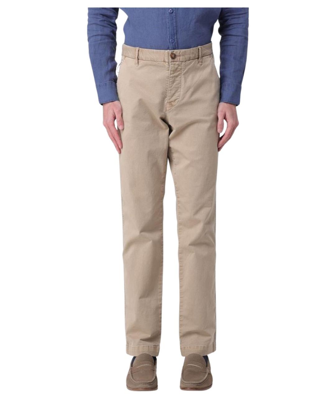 BLAUER Бежевые хлопковые брюки чинос, фото 1