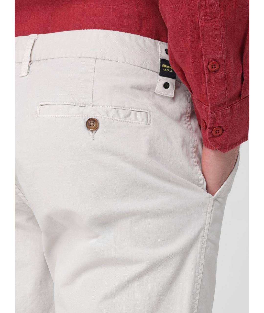 BLAUER Серые хлопко-эластановые брюки чинос, фото 3