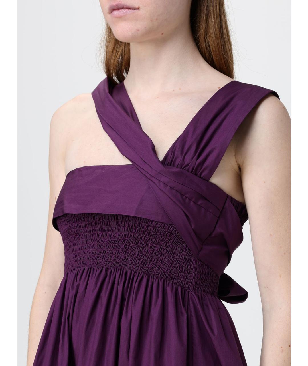 TELA Фиолетовое хлопковое вечернее платье, фото 3