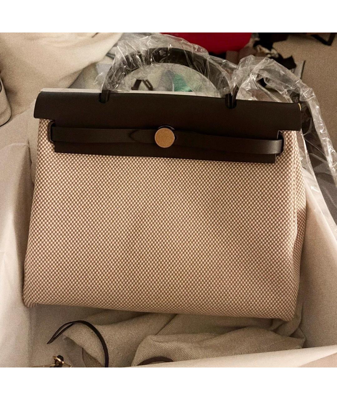 HERMES Белая деним сумка через плечо, фото 3