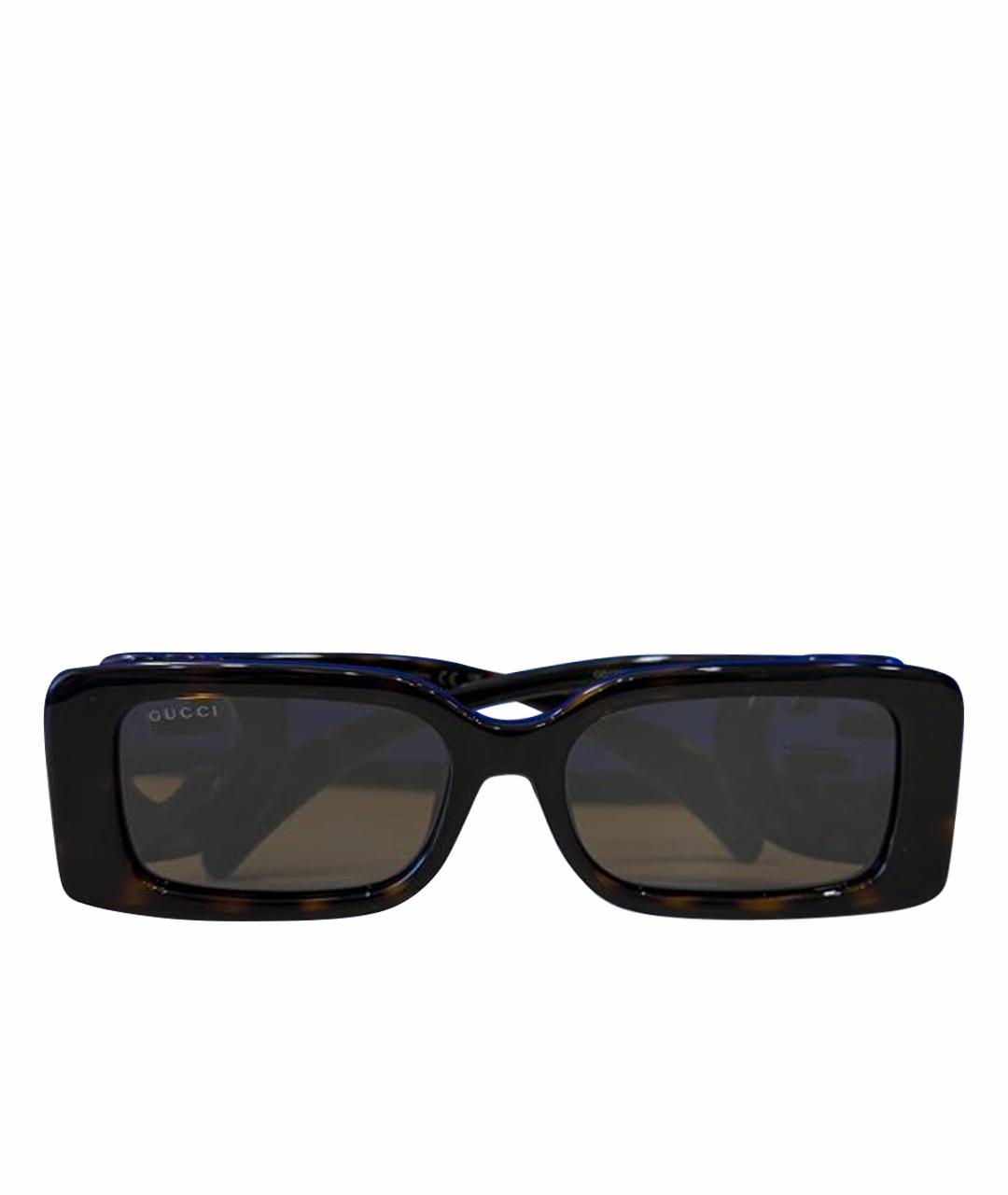 GUCCI Коричневые пластиковые солнцезащитные очки, фото 1