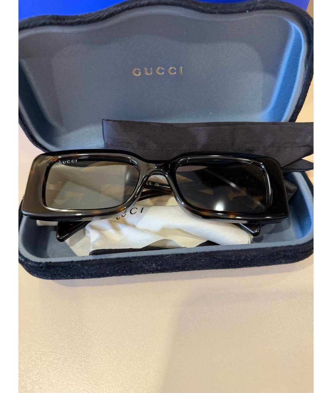 GUCCI Коричневые пластиковые солнцезащитные очки, фото 8