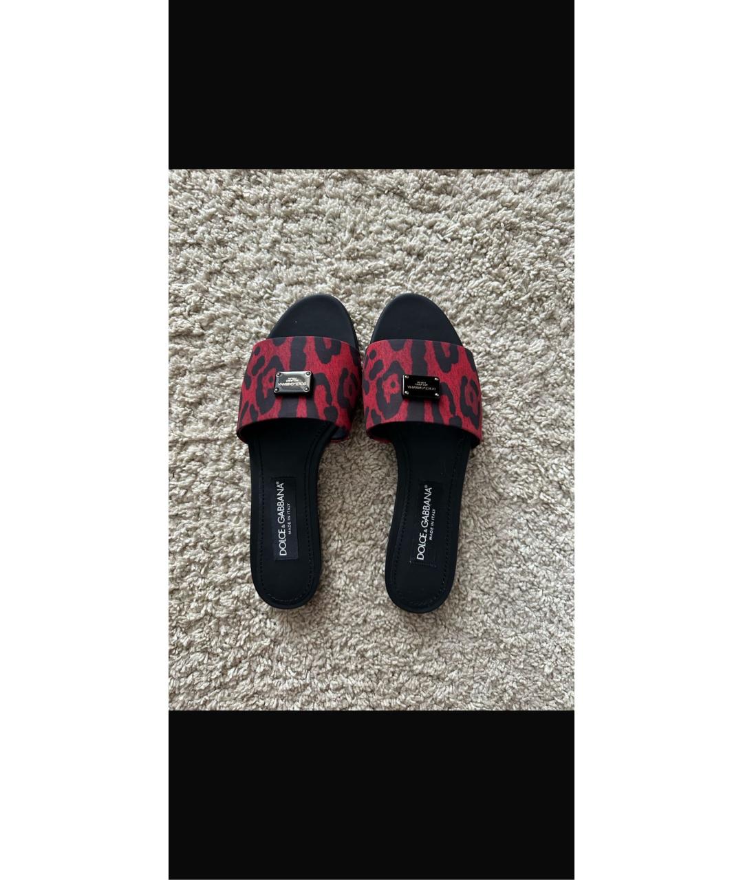 DOLCE&GABBANA Черные кожаные шлепанцы, фото 3