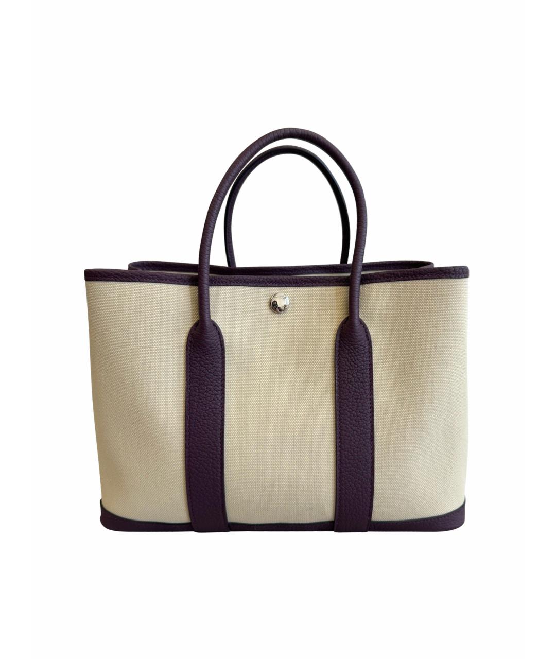 HERMES Бежевая деним сумка тоут, фото 1