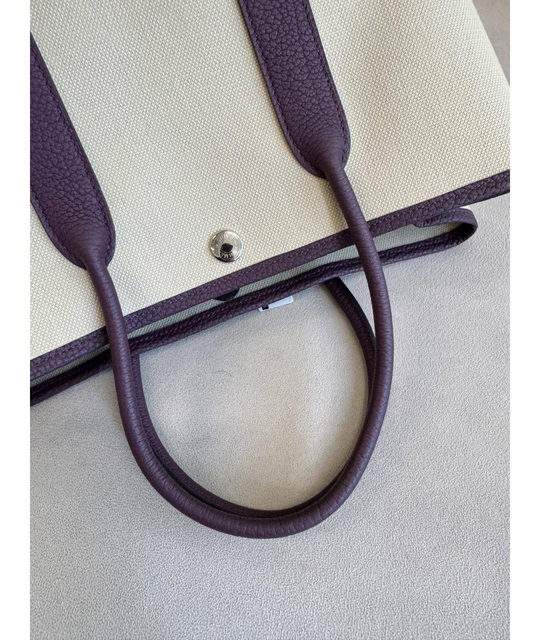 HERMES Бежевая деним сумка тоут, фото 5