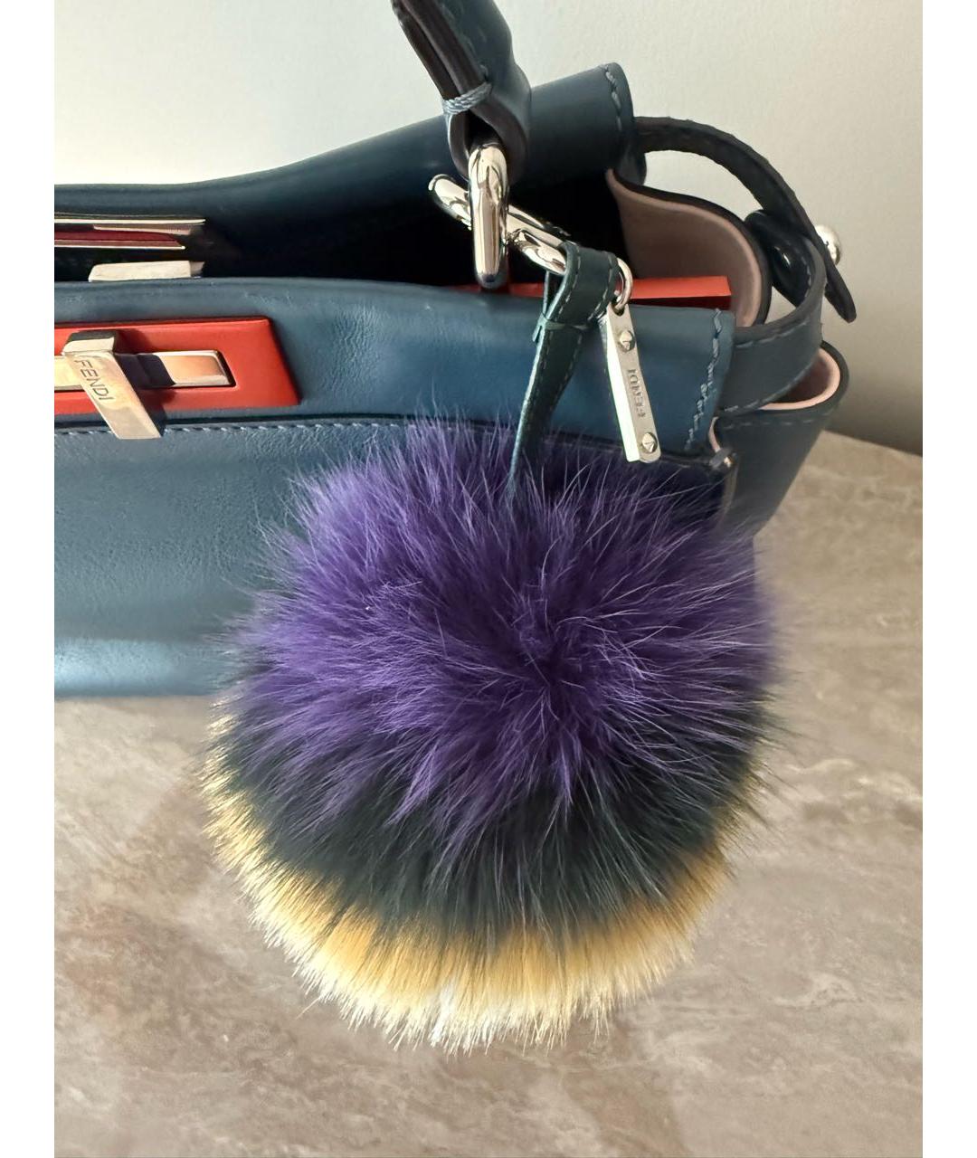 FENDI Синяя кожаная сумка тоут, фото 5