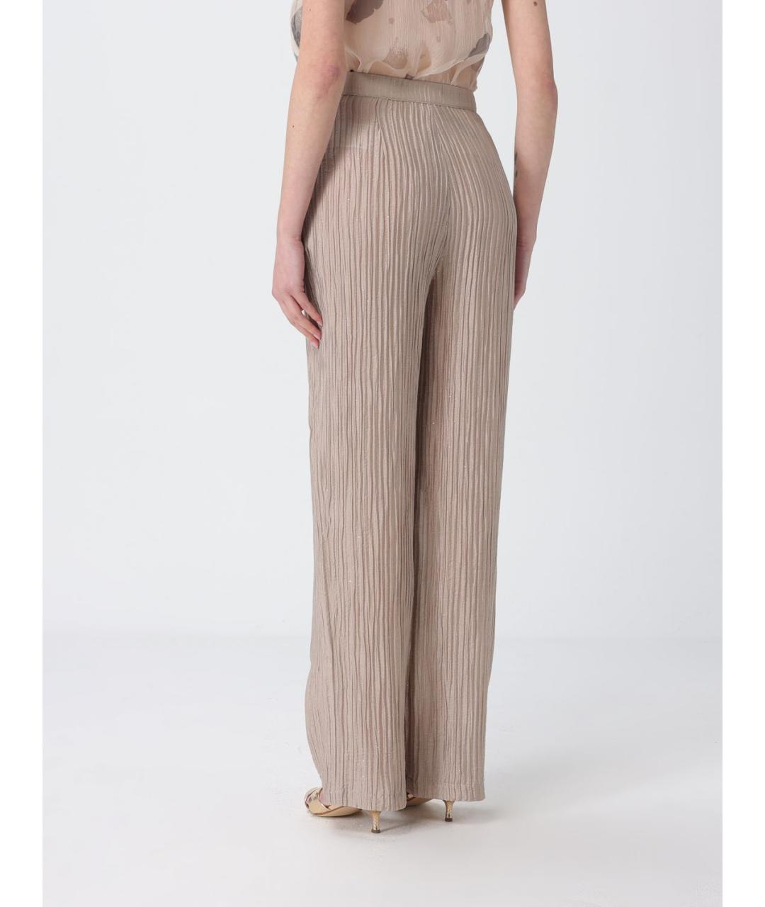 EMPORIO ARMANI Бежевые полиамидовые прямые брюки, фото 3