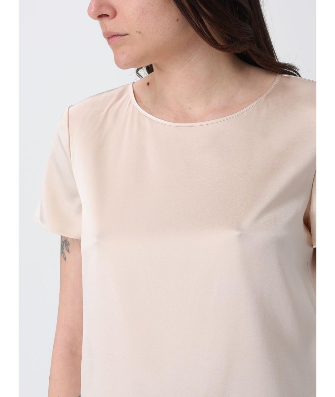 EMPORIO ARMANI Бежевая шелковая футболка, фото 3