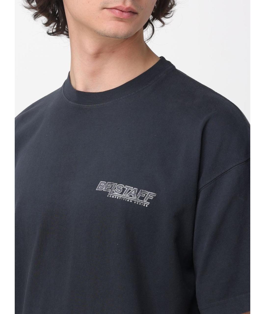 BELSTAFF Черная хлопковая футболка, фото 3