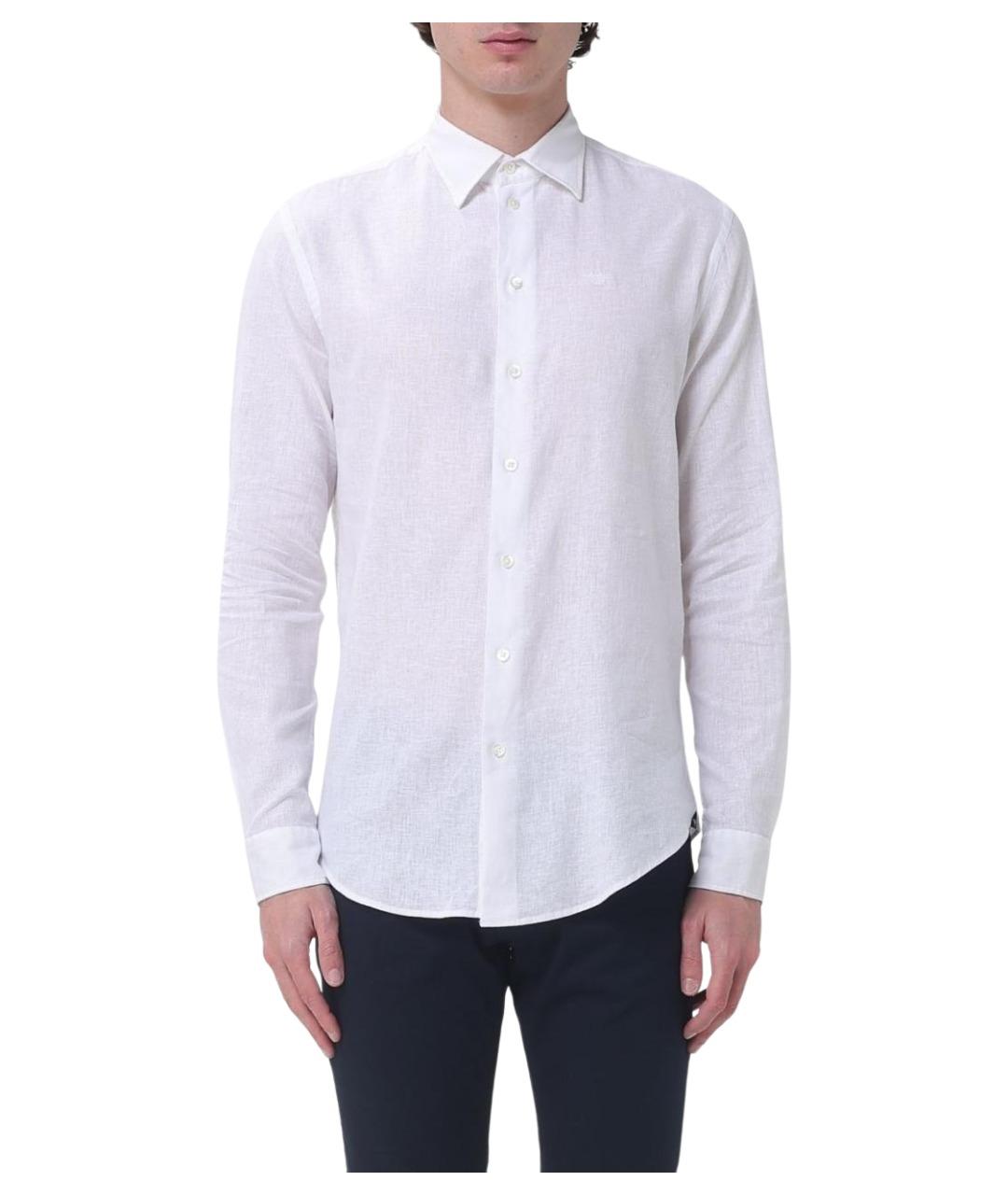 EMPORIO ARMANI Белая хлопковая классическая рубашка, фото 1
