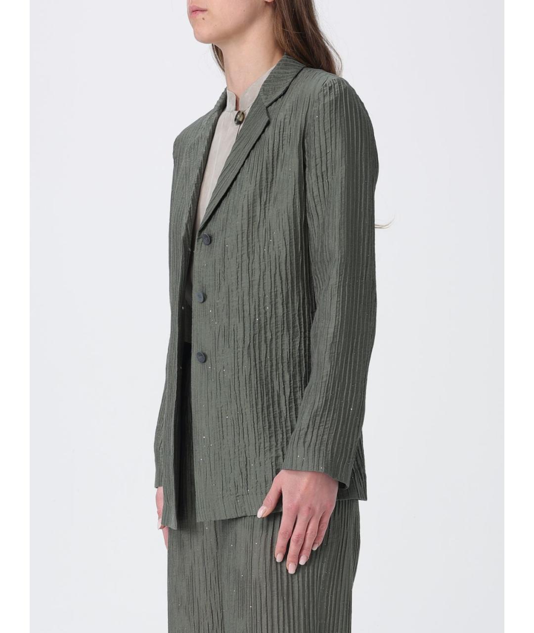 EMPORIO ARMANI Хаки полиамидовый жакет/пиджак, фото 4