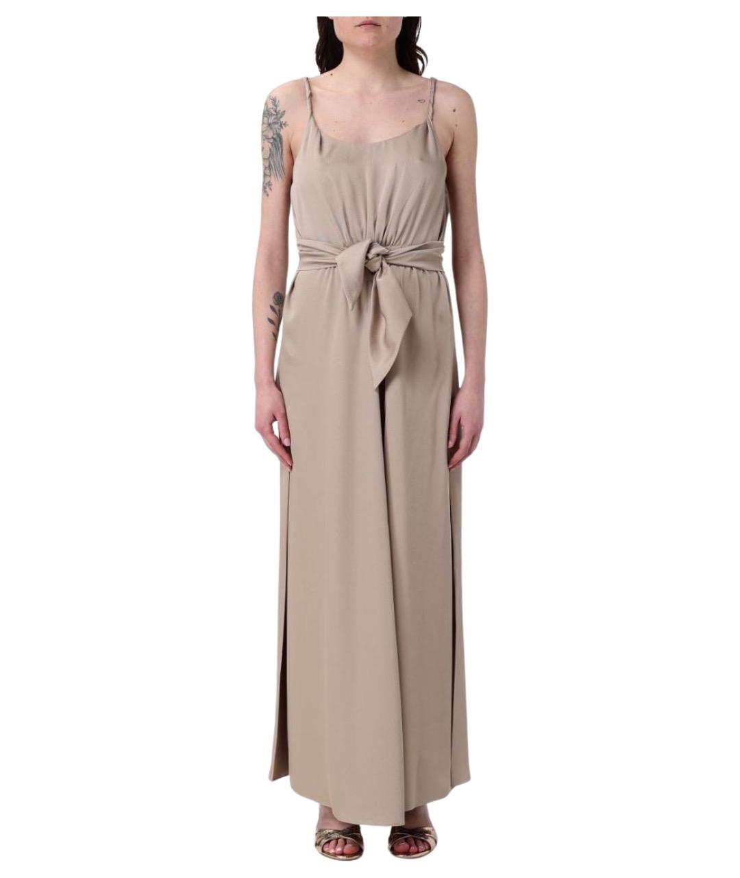 EMPORIO ARMANI Бежевое полиэстеровое повседневное платье, фото 1
