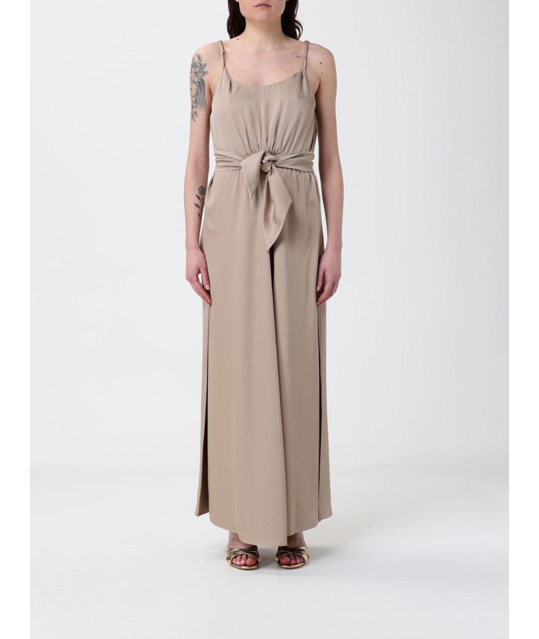 EMPORIO ARMANI Бежевое полиэстеровое повседневное платье, фото 4