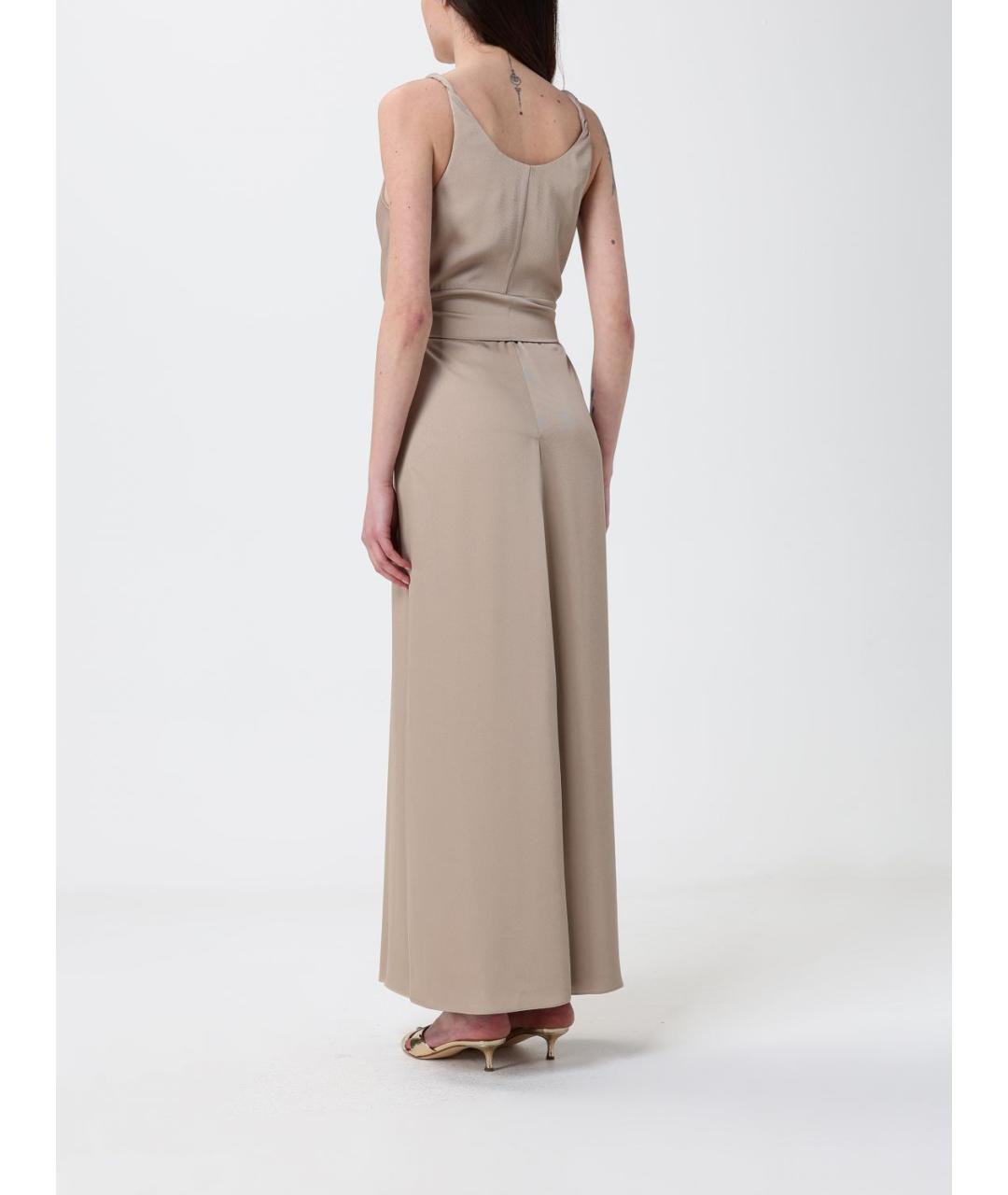 EMPORIO ARMANI Бежевое полиэстеровое повседневное платье, фото 2